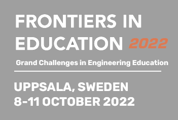 Frontiers in education, October 21-24, 2021. Conference name logo. Illustration.